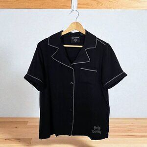 NWT Harley Davidson Club Crew Embroidered Biker Motorcycle Bowling Shirt XS